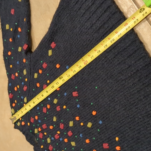 J. Crew Navy Blue Embellished Alpaca Wool Blend Crewneck Sweater - Picture 5 of 6